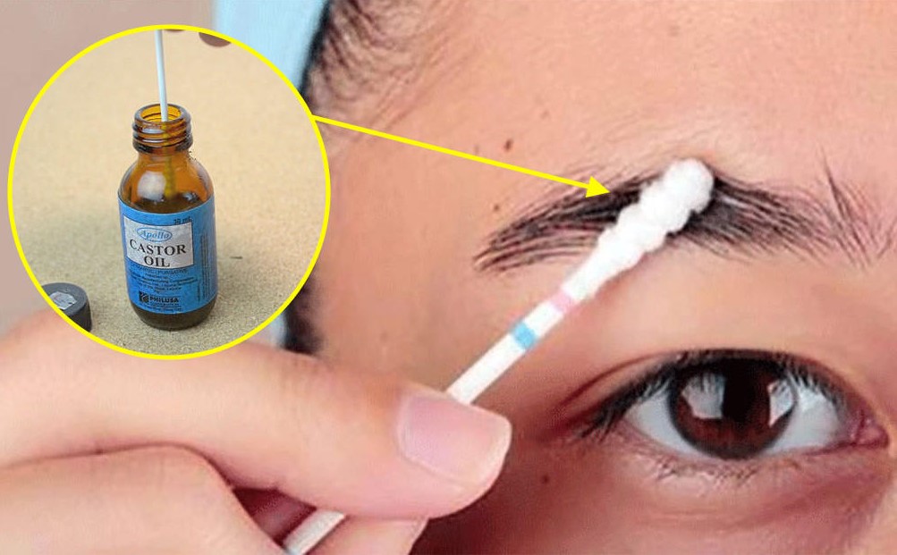Castor oil can be used on eyebrows