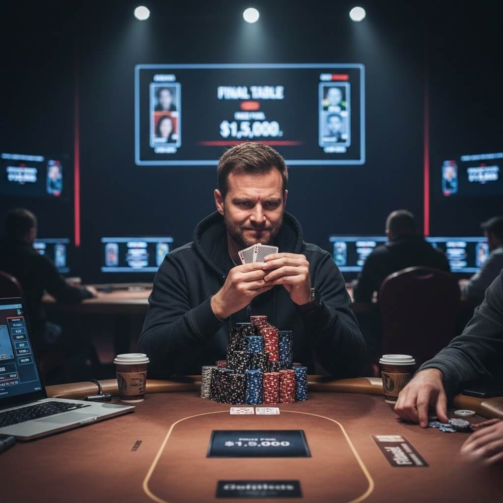 Pemain poker online di turnamen besar